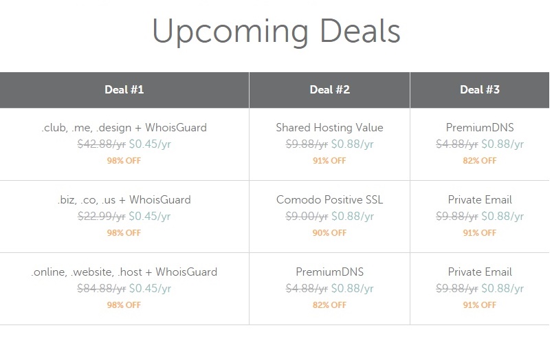 NameCheap 23 November 2018 Deals